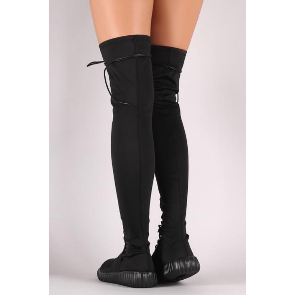 Last Size 9**🖤Sneaker Lace Up Over-The-Knee Boot - Picture 3 of 3